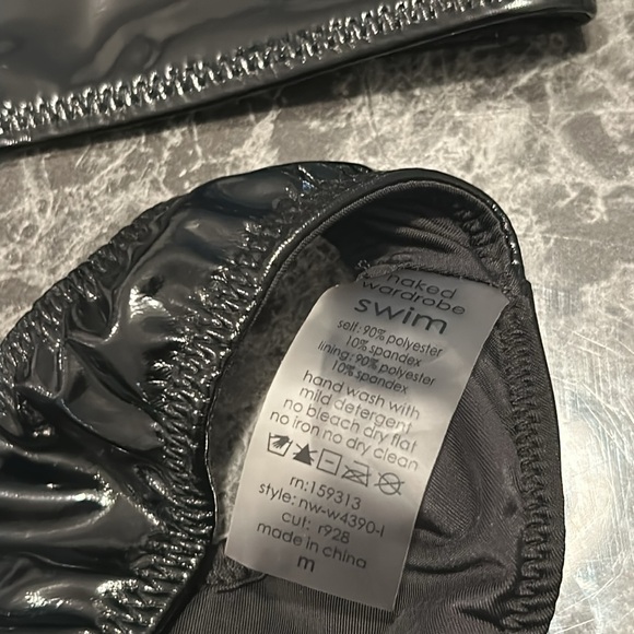 NWT Naked Wardrobe Vinyl Swimsuit - Size M - Picture 7 of 9